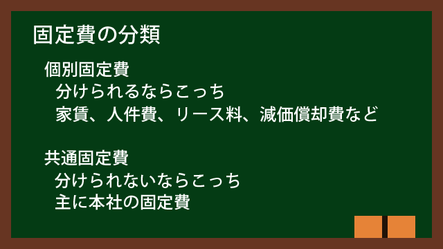 固定費の分類