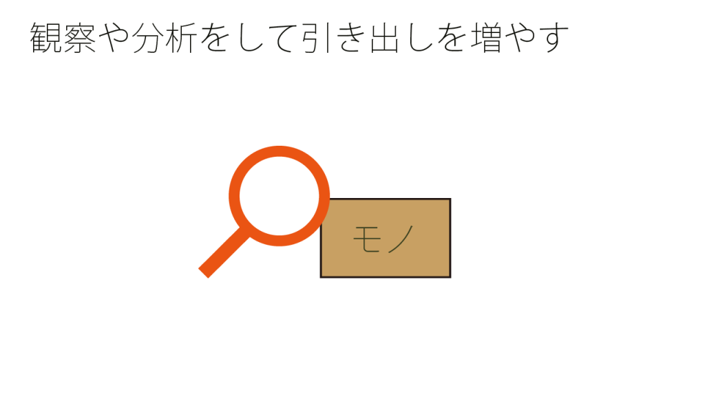 観察や分析をして引き出しを増やす