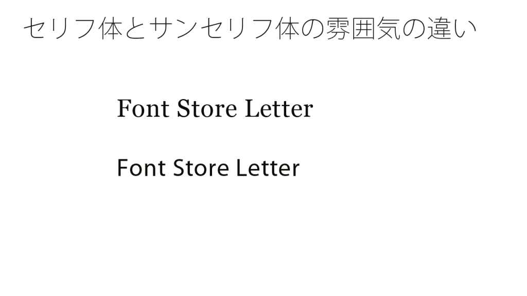 セリフ体とサンセリフ体の雰囲気の違い