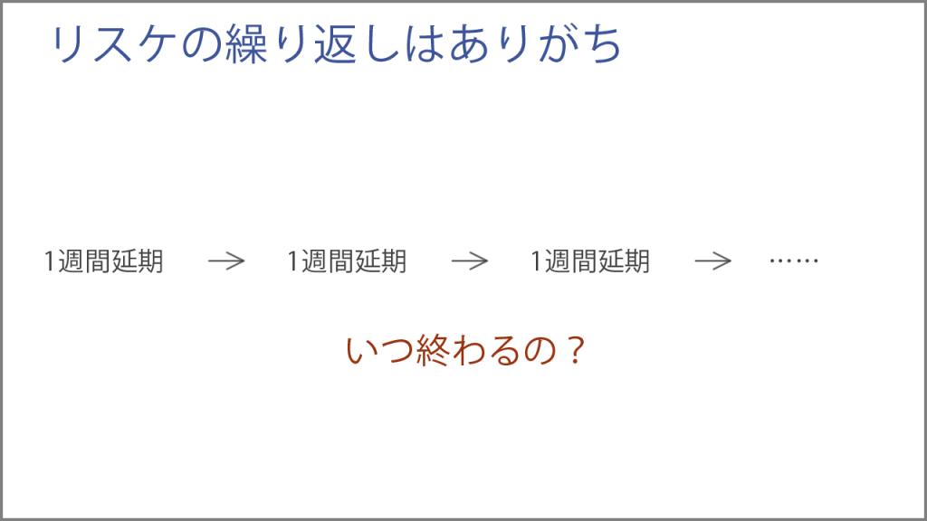 リスケの繰り返しはありがち