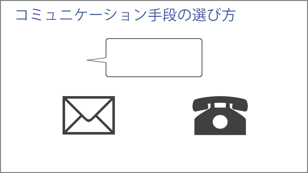 コミュニケーション手段の選び方