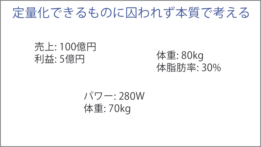 定量化できるものに囚われず本質で考える